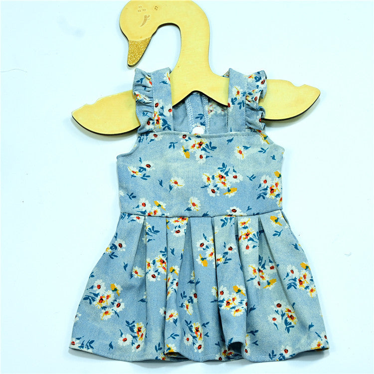 Thin Breathable Denim Stitching Pet Skirt