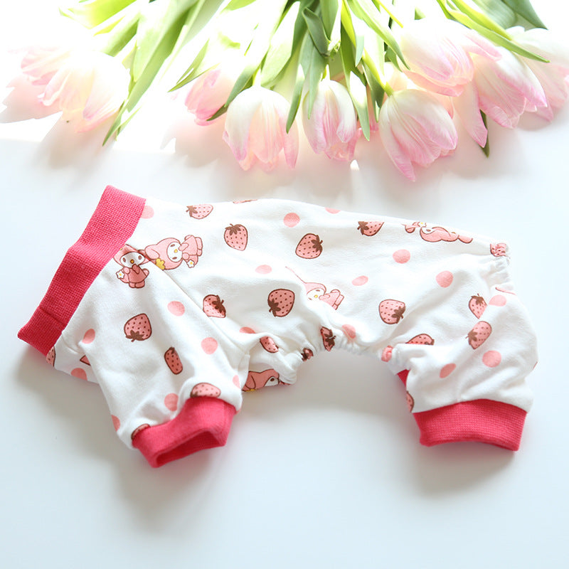 Cartoon Cotton Four-legged Pajamas Multicolor Dog Pet Clothes Cat Four-legged Pants