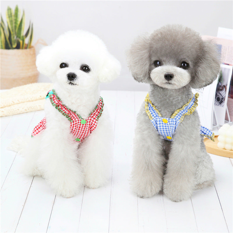 New Dog Clothes Summer Thin Flower Sling Skirt Teddy Bichon Small Dog Pet Sling Skirt Spot