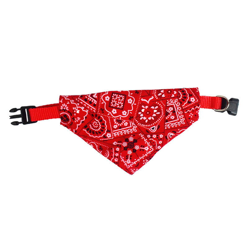 Pet Saliva Towel Retractable Triangle Scarf Collar Printed Triangle Saliva Towel Pet Supplies