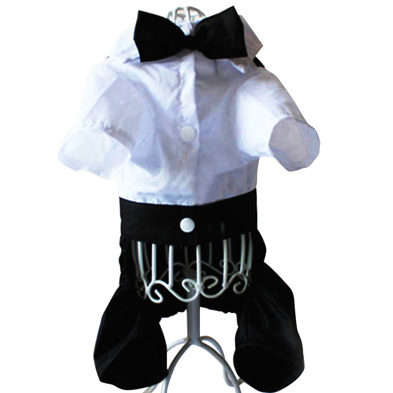 Teddy Dog British Bow Tie Suit Bib