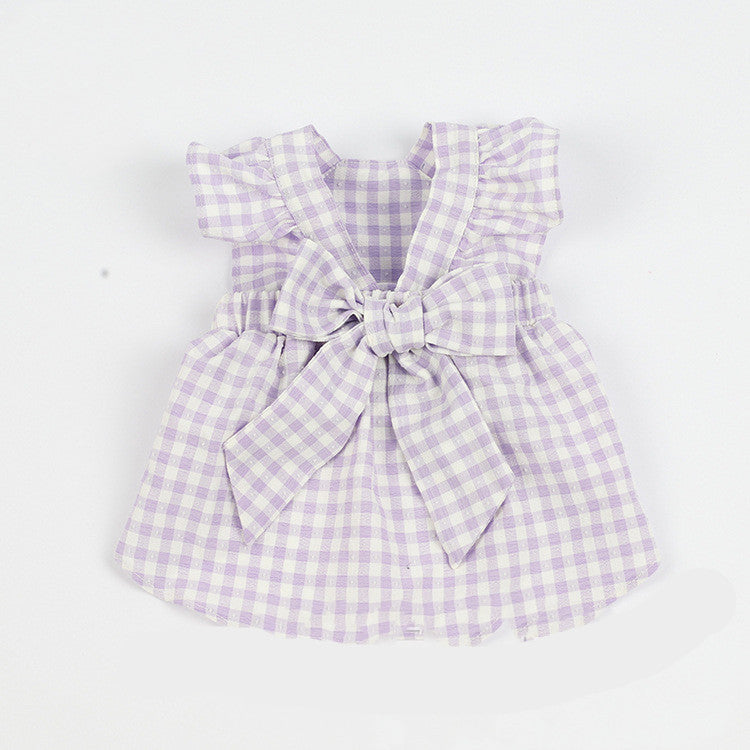 Spring And Summer New Plaid Bow Skirt Pet Clothes Cats And Dogs Costumes Teddy Bichon Jacket