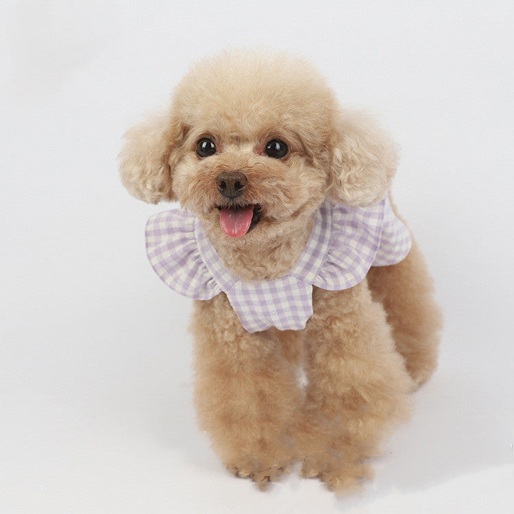 Spring And Summer New Plaid Bow Skirt Pet Clothes Cats And Dogs Costumes Teddy Bichon Jacket