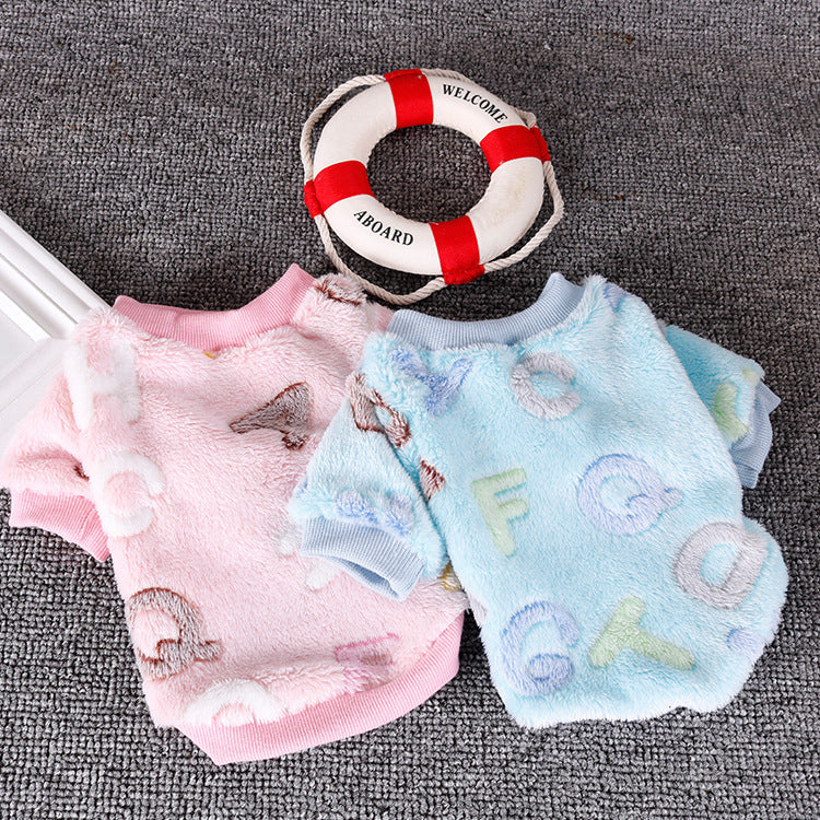 Chihuahua Puppy Clothes For Small Dogs Fleece Soft Dog Clothing Outfit Pajamas Winter Pug Pet Clothes Blue S M L For Yorkie