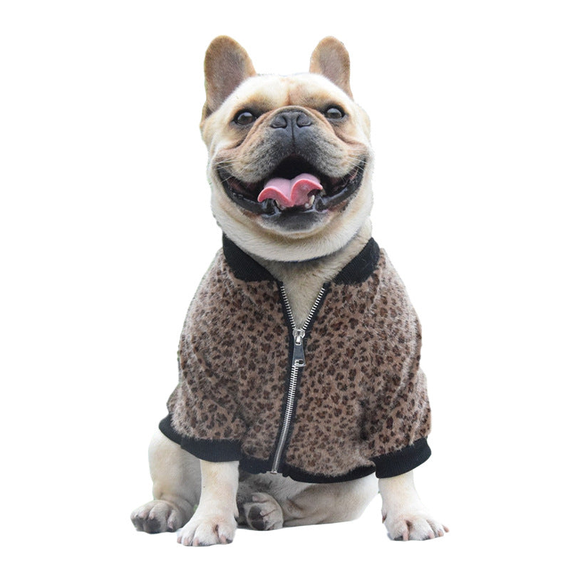 Autumn Long-sleeved Leopard Print Jacket Puppy Coat