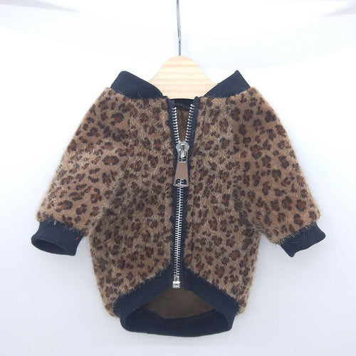 Autumn Long-sleeved Leopard Print Jacket Puppy Coat