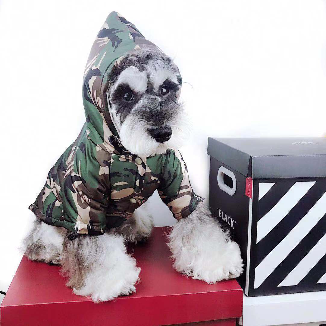 Raincoat Dog Clothes Method Teddy Schnauzer Waterproof Snowproof Windproof Camouflage Reflective Raincoat