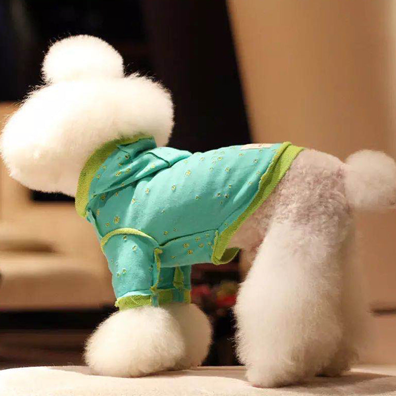 Pet Solid Color Ripped Hooded Sweatshirt