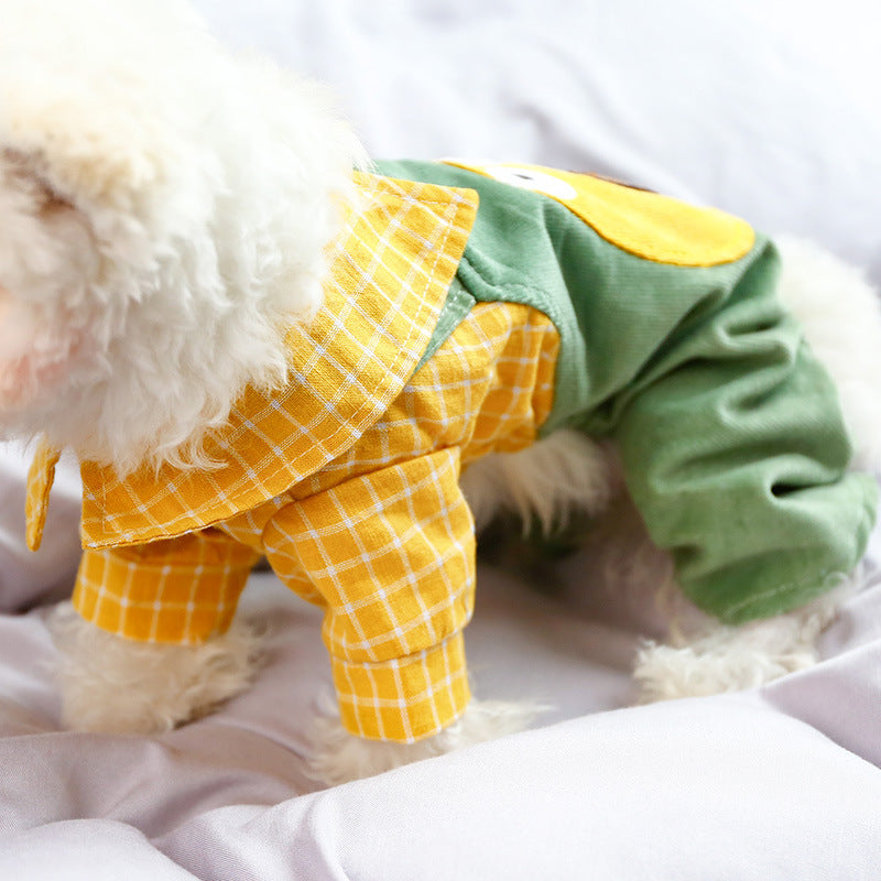 Spring And Summer New Cat Cat Costume Avocado Four-legged Overalls
