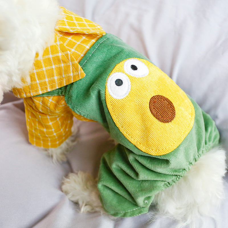 Spring And Summer New Cat Cat Costume Avocado Four-legged Overalls