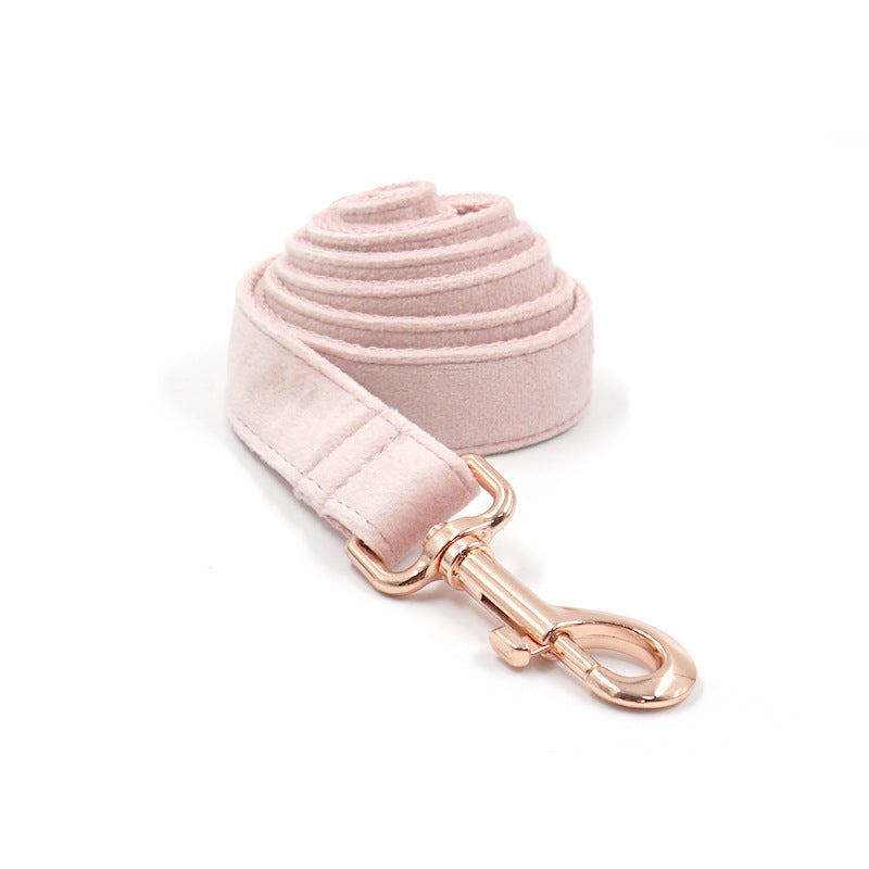 Velvet Rose Gold Pet Collar Leash