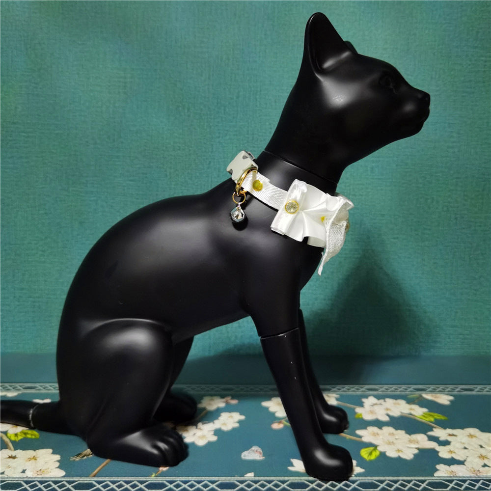 The New Lace And Bowknot Puppet Beauty Short British Short Pet Collar Adjustable Wedding Dress Cat Collar