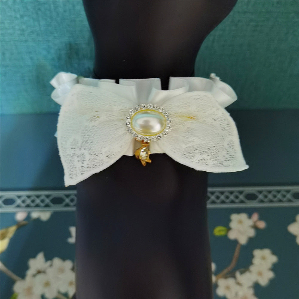 The New Lace And Bowknot Puppet Beauty Short British Short Pet Collar Adjustable Wedding Dress Cat Collar
