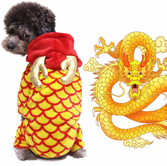New Year Dog Cat Clothes Accessories Pet Supplies Fall winter Four Legged Cotton-padded Clothes
