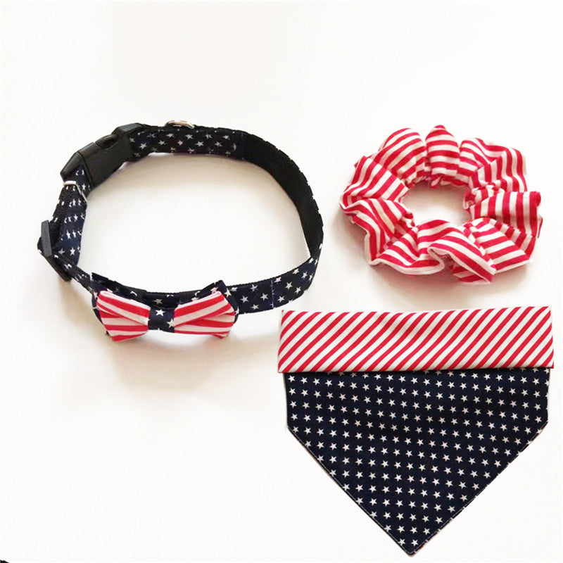 Pet Triangle Collar Owner's Hair Tie Headdress