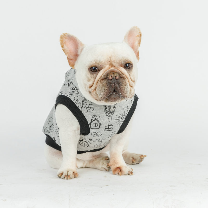 Cartoon Hooded Short-sleeved Sweater Casual Cartoon Vest