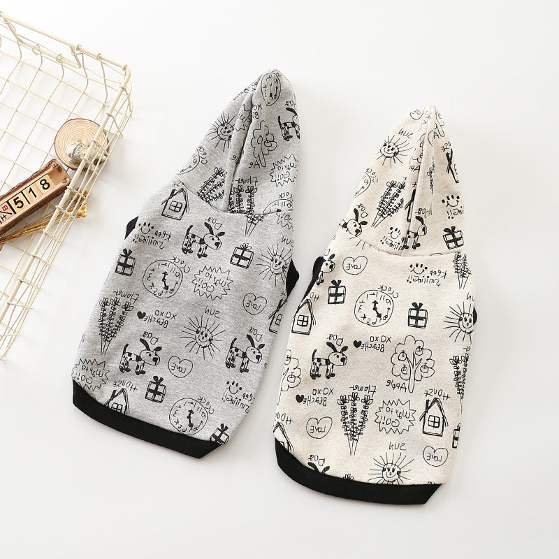 Cartoon Hooded Short-sleeved Sweater Casual Cartoon Vest