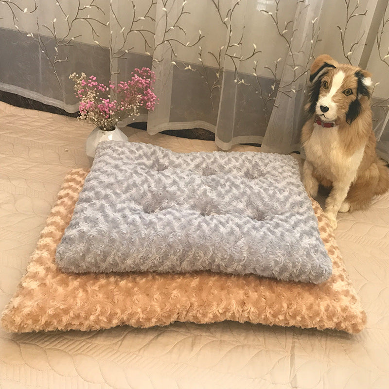 Rose Plush Pet Mat Plush Cat And Dog Mat