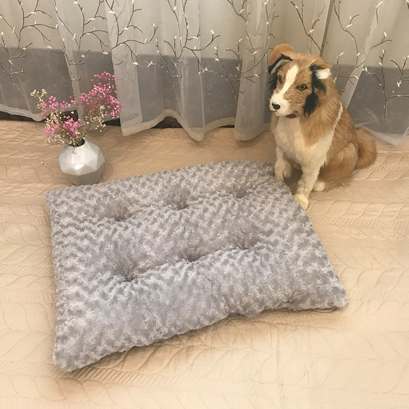 Rose Plush Pet Mat Plush Cat And Dog Mat