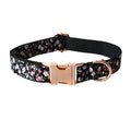 Black Flower Dog And Cat Leash Pet Collar