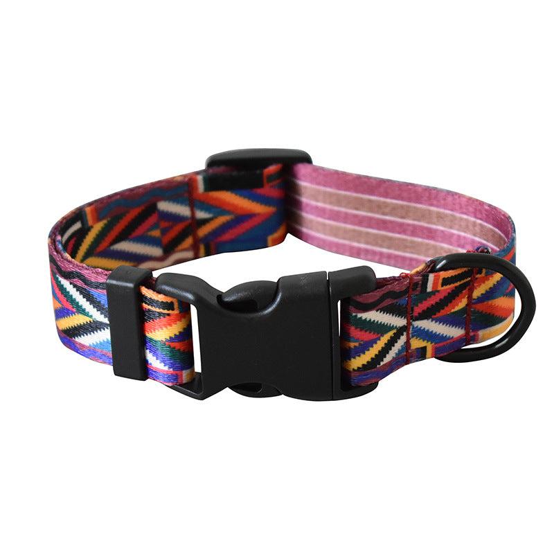 Ribbon dog rope ethnic pet productsPrinted dog collar
