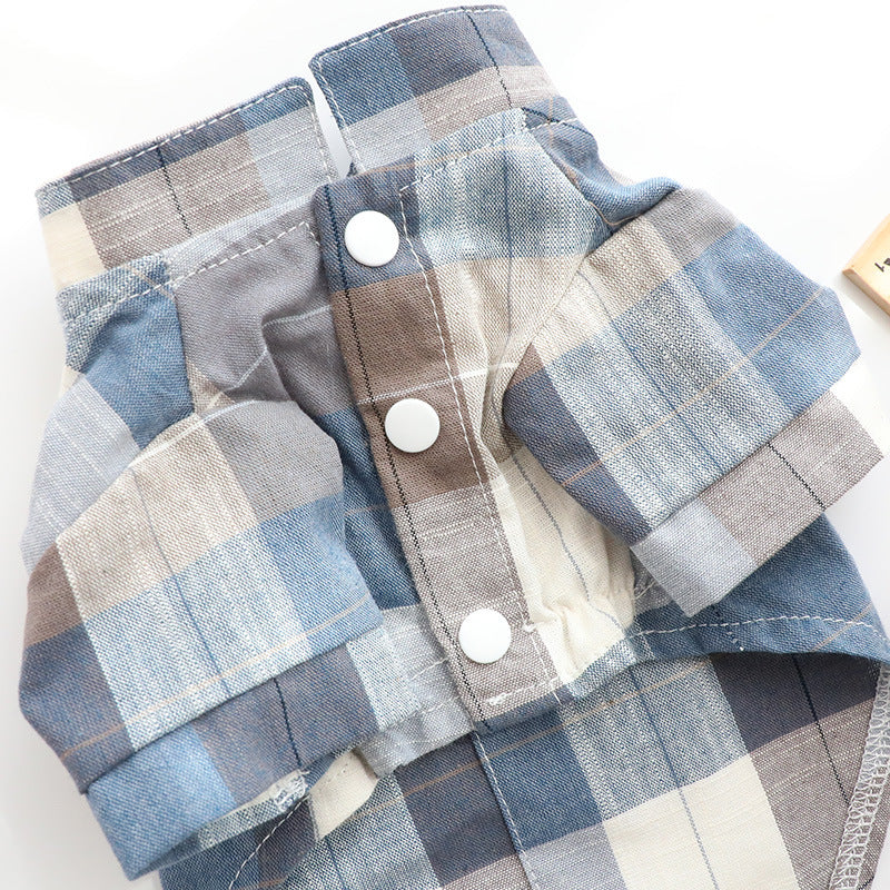Dog Clothes Summer Thin Cat Bow Tie Chinese Stand Collar Shirt Dress Wholesale Small Dog Pet