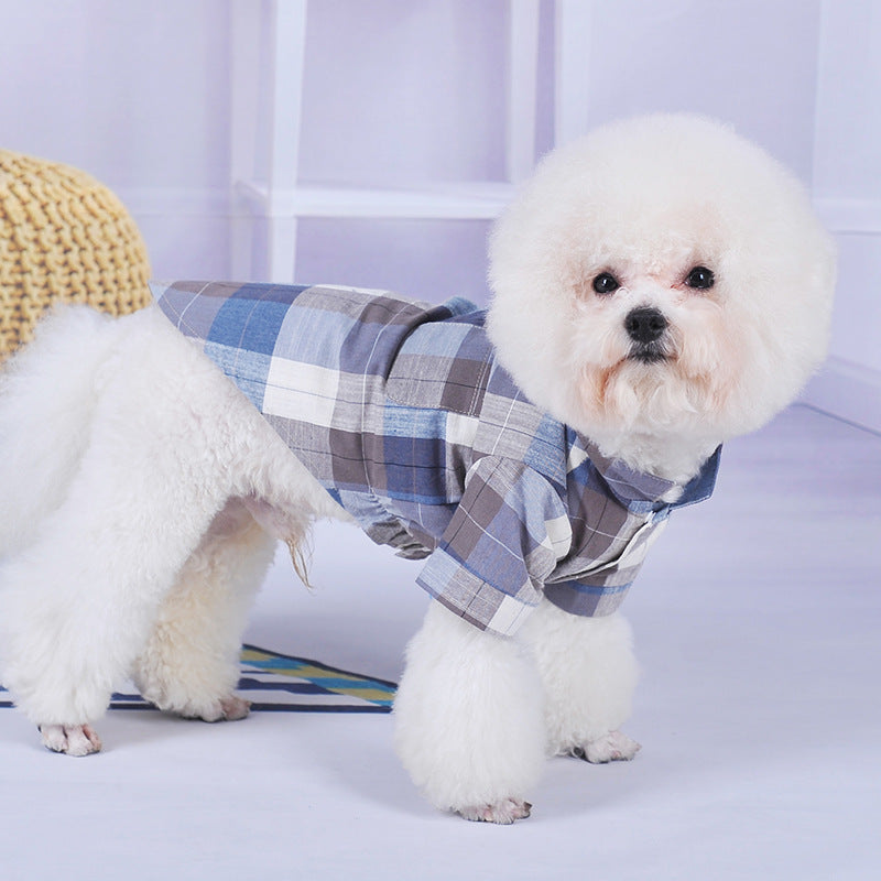 Pet Clothes Chinese Style Bow Tie Stand Collar Shirt Casual Wear