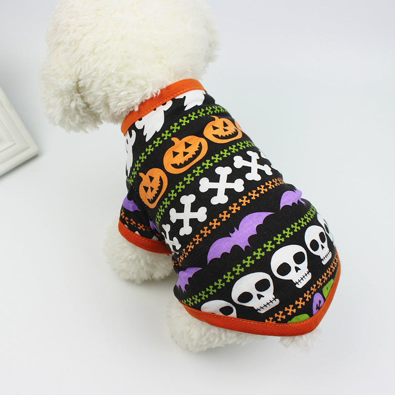 Clothes spring and summer clothing cartoon print T-shirt Teddy pet clothing