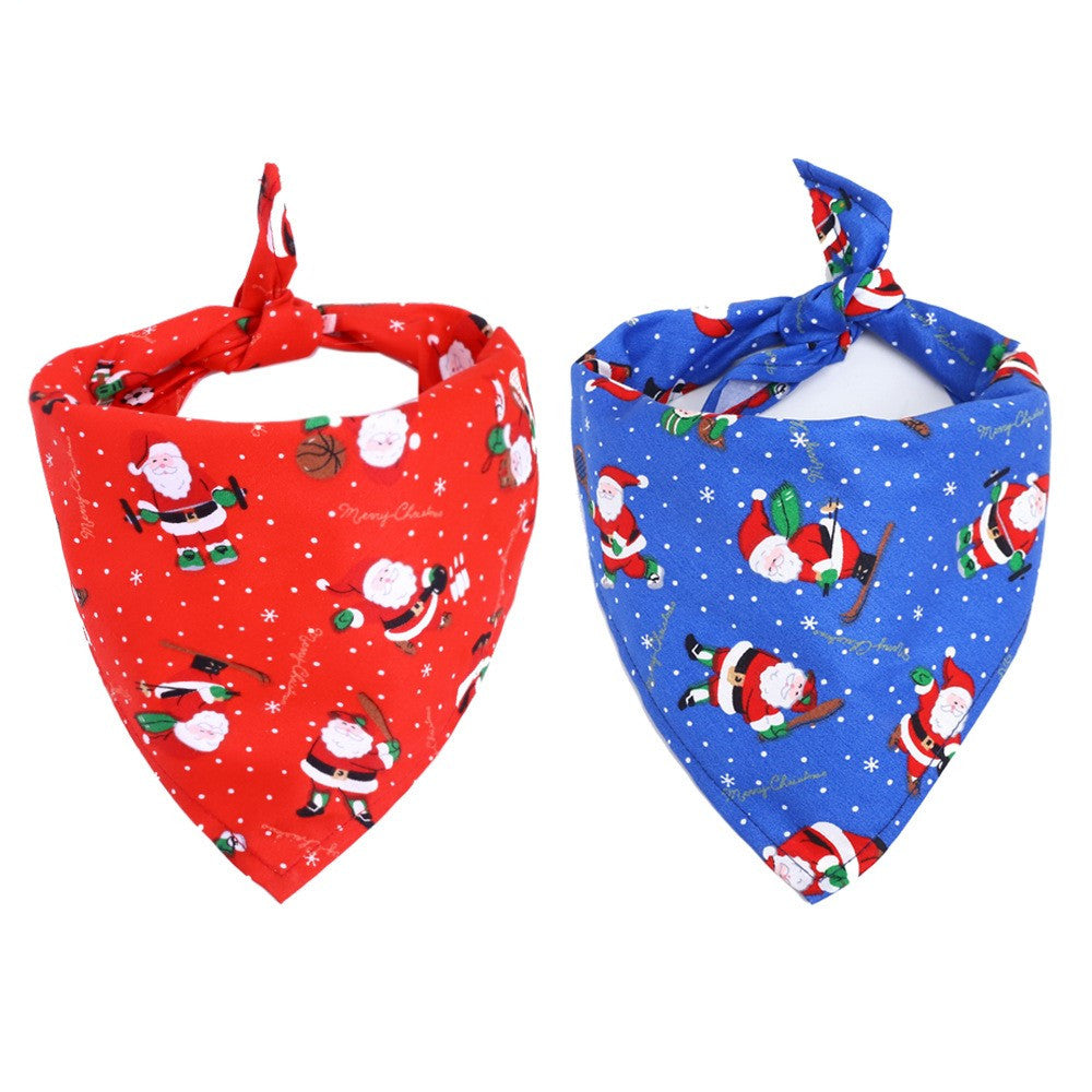 New Santa Claus pet triangle scarf