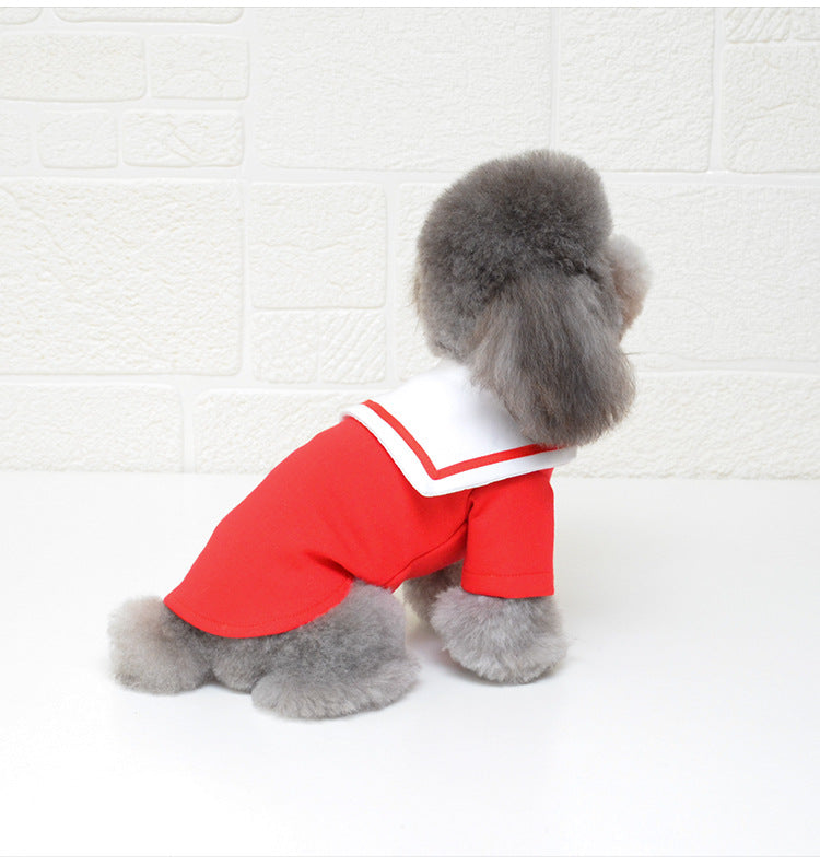 Sailor suit pet clothes