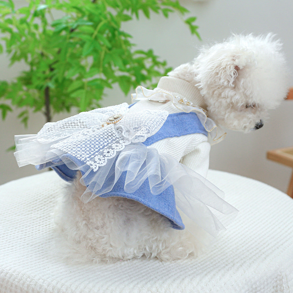 Pearl Lace Cute Pet Dog Cat Clothes And Dresses