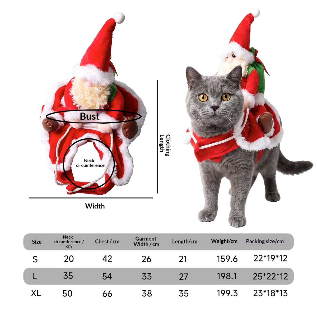 Pet Costume Cat Transformation Funny Holiday Dress-Up Outfit
