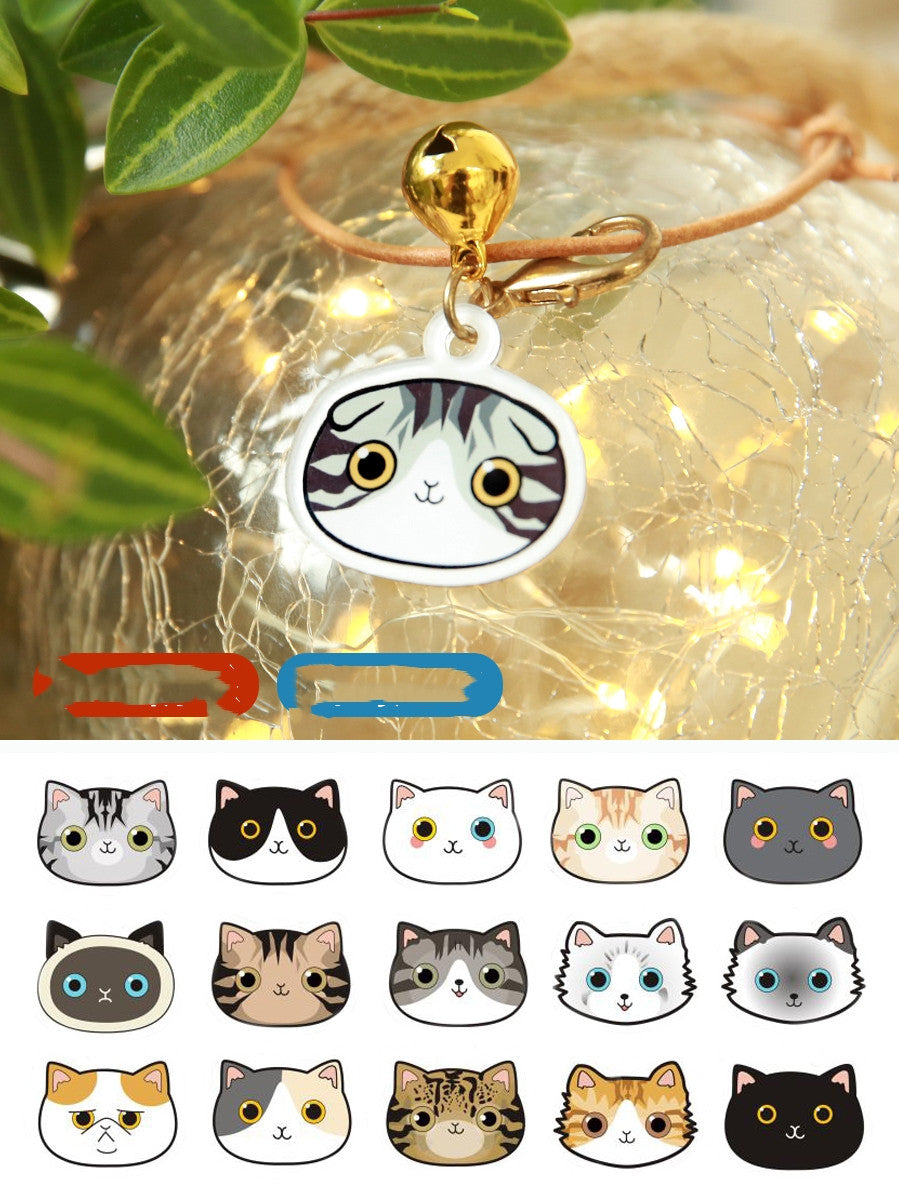 Cat name brand customized identity card bell