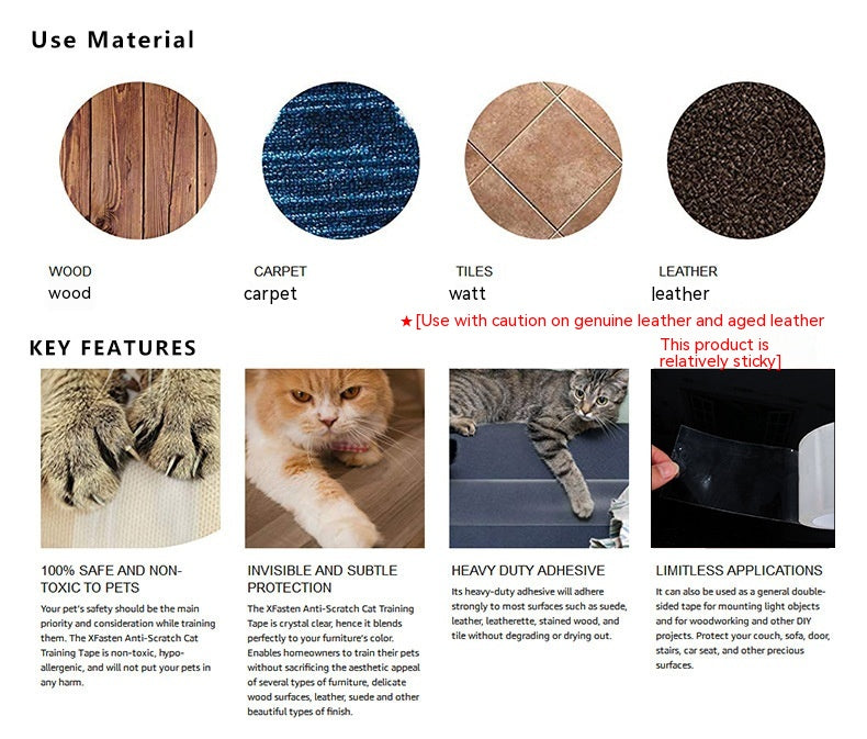 Sofa Protective Tape Pet Cat Anti-scratch Stickers Protective Furnishings
