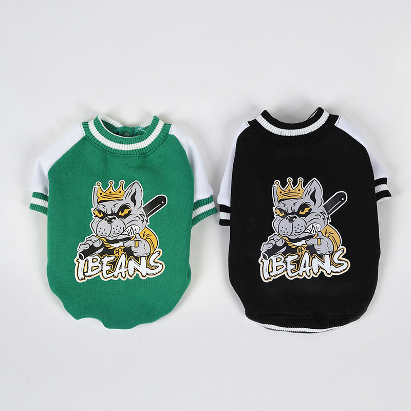 Fleece-lined Warm Baseball Shirt Pet Clothes