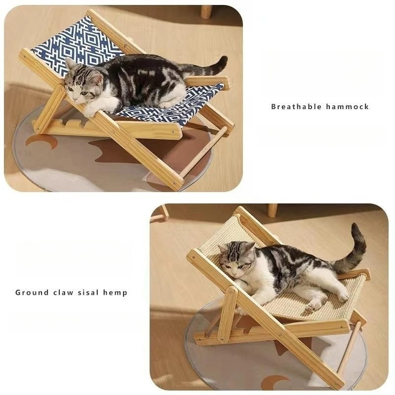 Solid Wood Cat Climbing Frame Recliner Four Seasons Universal