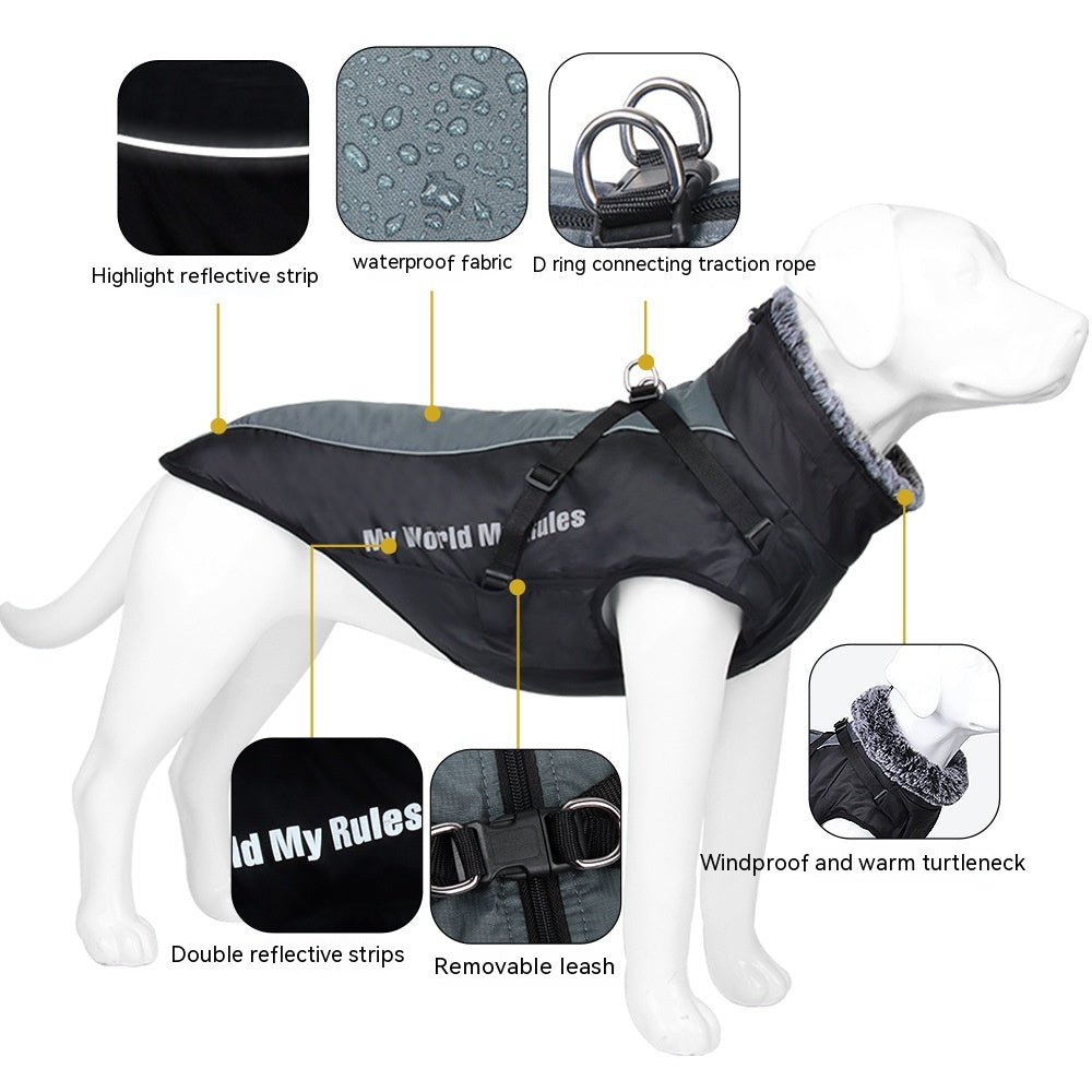 Autumn And Winter Pet Warm Reflective Padded Coat