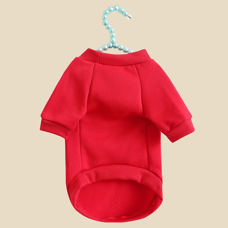 Pet Sweater Breathable Warm With Velvet Dog Clothes