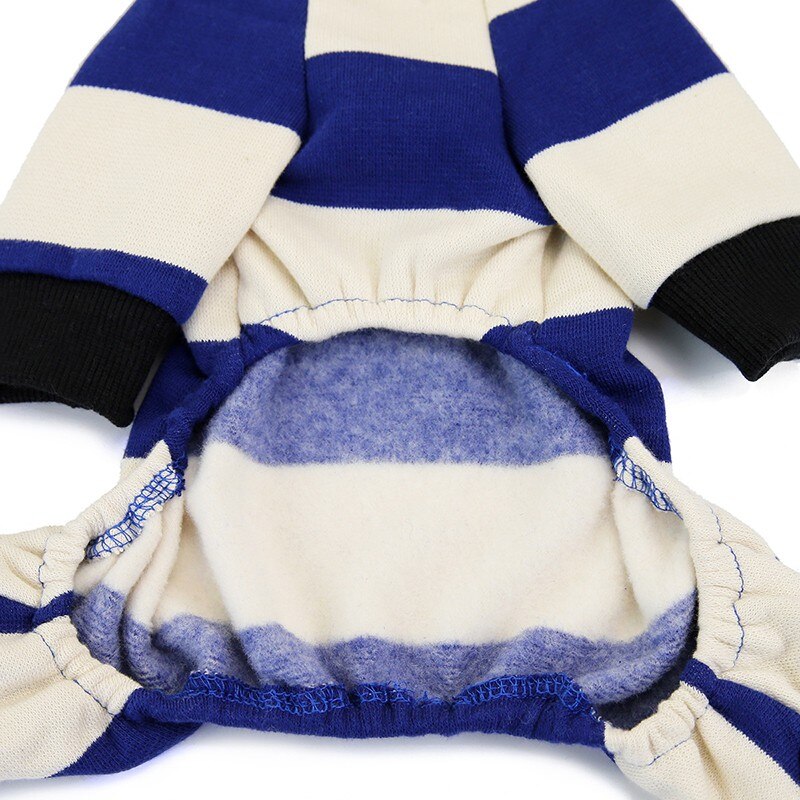 Dog clothes stripes plus velvet