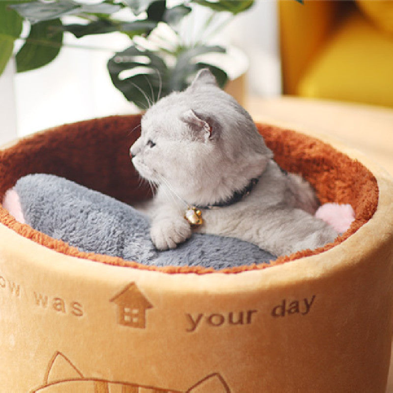 Cute Design Round Plush Creative Pet Nest