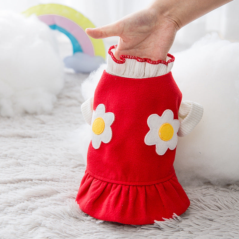 Flower skirt pet clothes