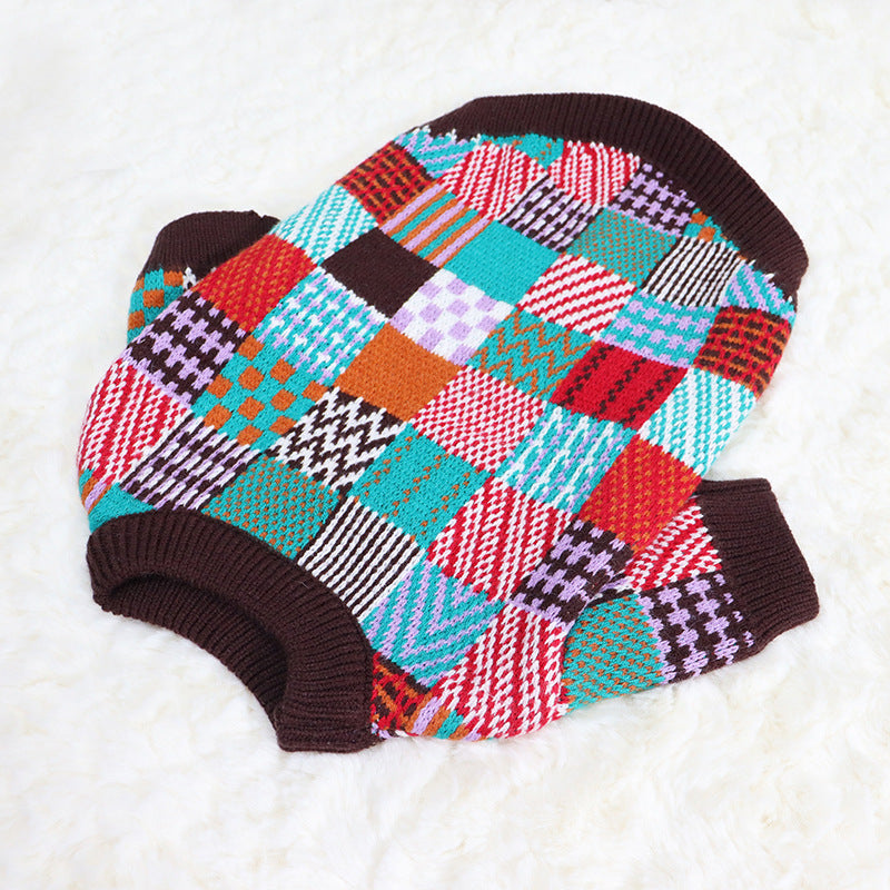 Fashion Pet Dog Beggar Outfit Contrast Sweater