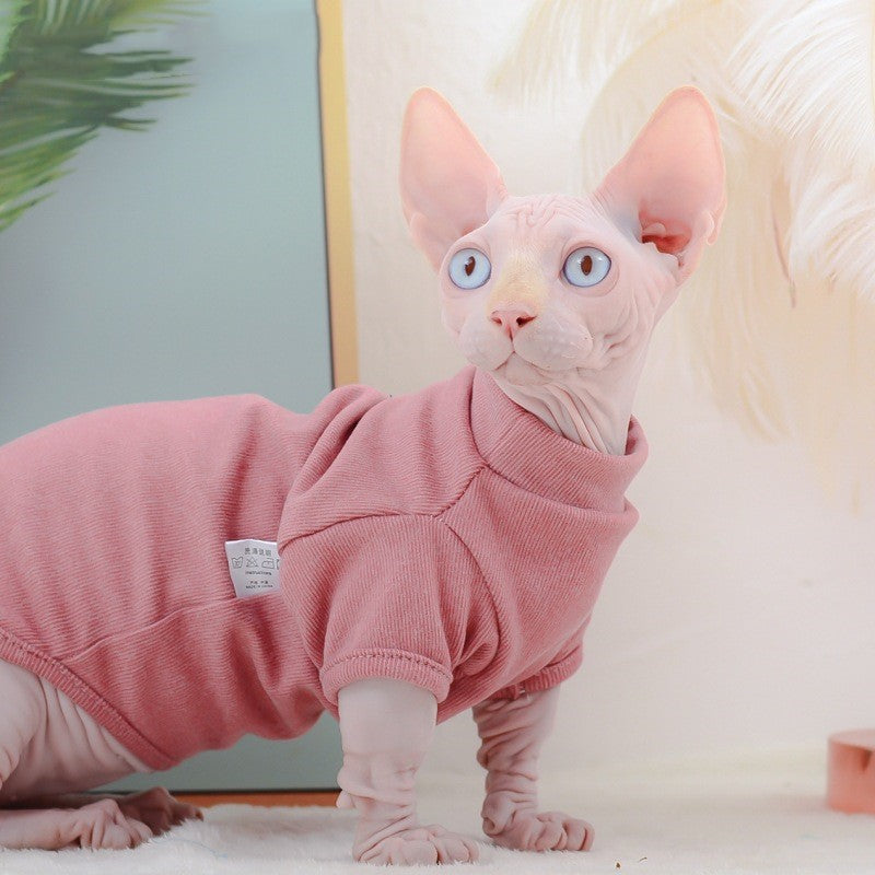 Sphynx Cat Four Seasons Base Layer Shirt Clothes For Hairless Cats