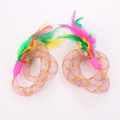 Pet cat toy thread tube with feather