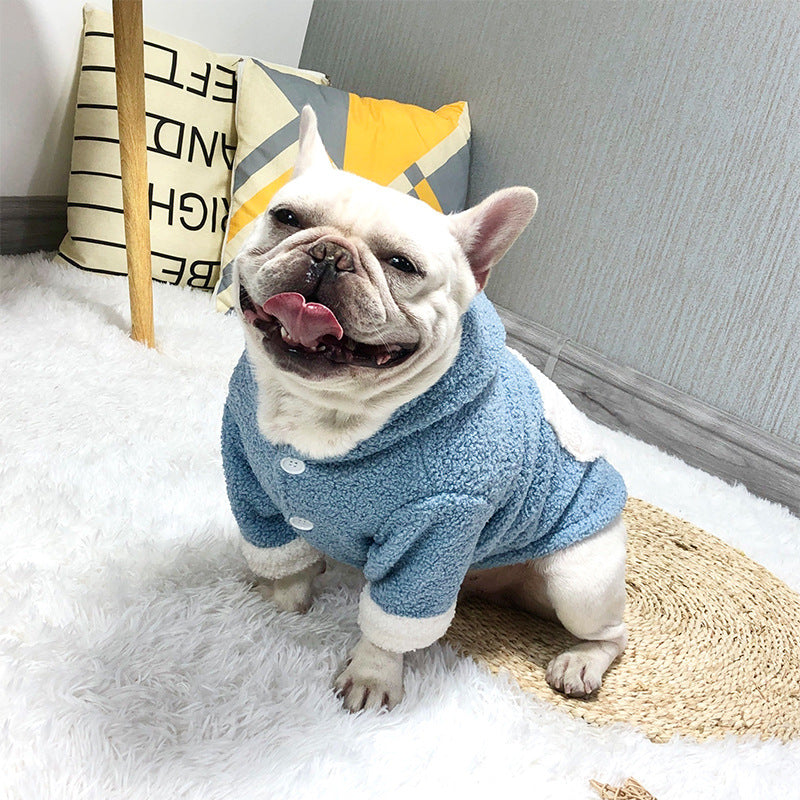 Plush thick warm pet dog clothes