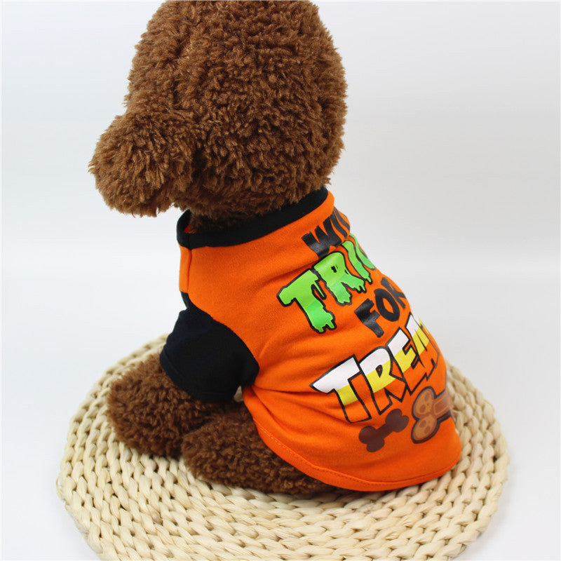 Clothes spring and summer clothing cartoon print T-shirt Teddy pet clothing