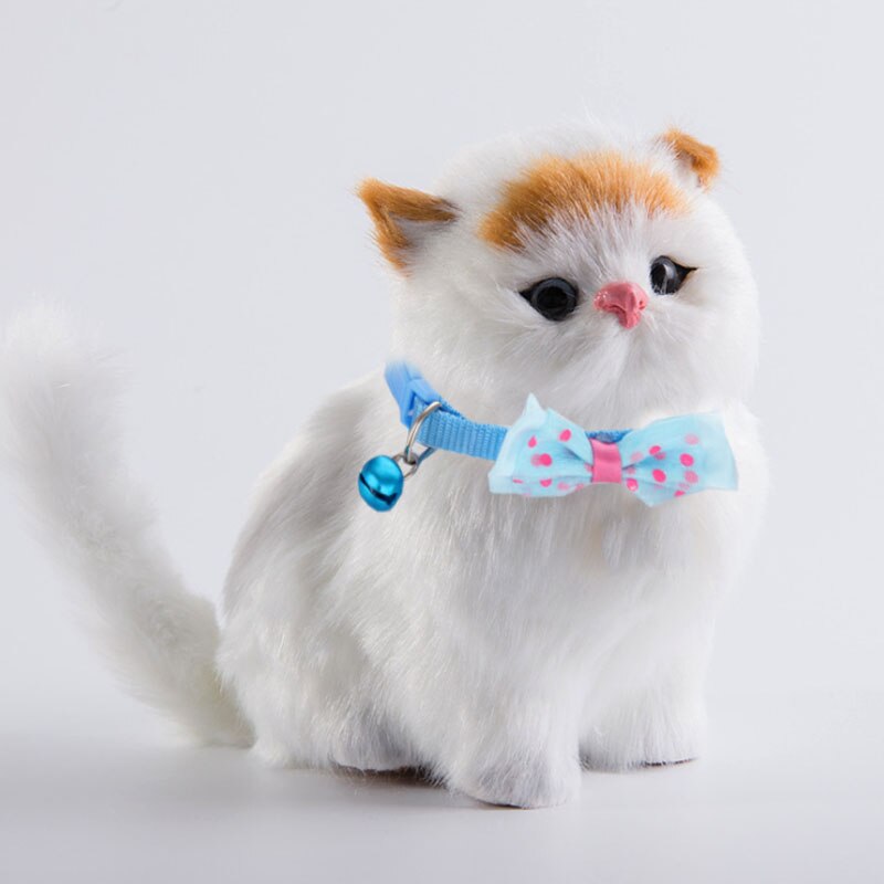 Adjustable bowknot cat bell nylon collar