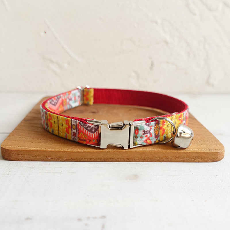 Adjustable pet collar with bell