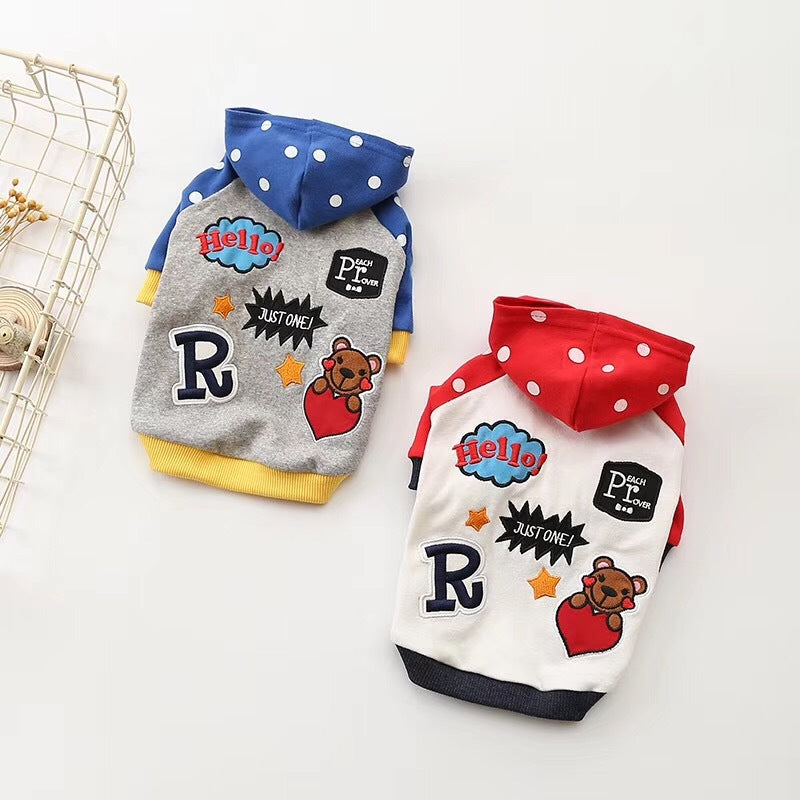 Autumn and winter hooded dog clothes
