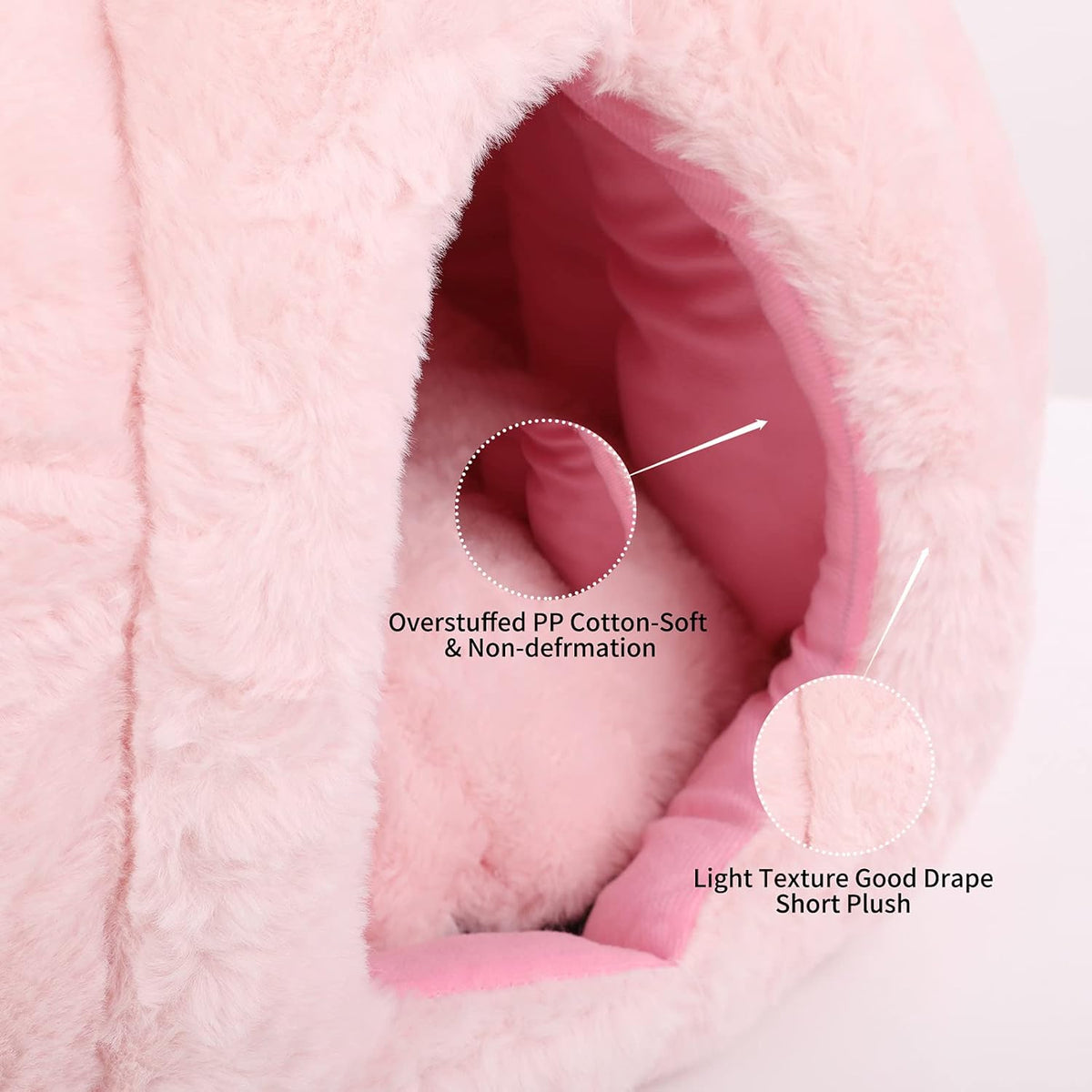 Pink Cat Houses - Soft Bed Tent Cave For Indoor Cats With Removable Cushion Pad